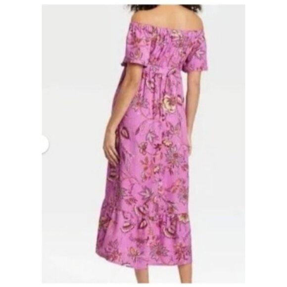 Isabel Maternity By Ingrid & Isabel Purple Floral Maxi Dress XL  Rayon new - Picture 7 of 7